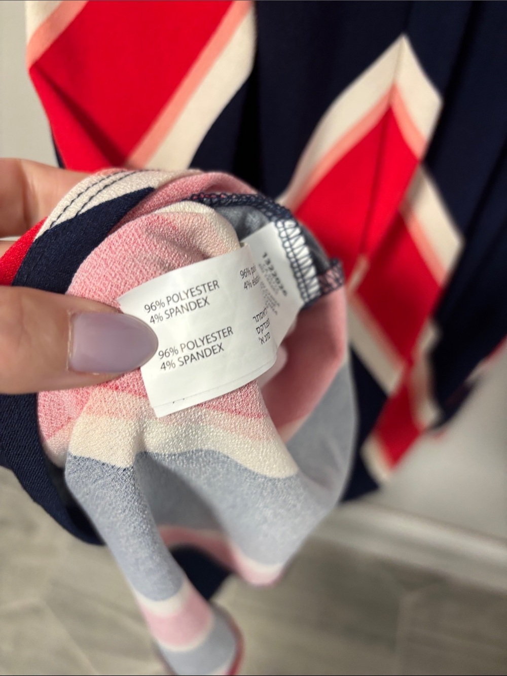 Dex Striped Navy, Pink & Cream  Wrap Style Dress - Picture 10 of 10